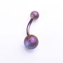 Stainless Steel Dull Polish Ball Belly Ring Silver Rose Gold Allergy Free Navel Bell Button Rings for Women Jewelry