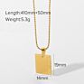 Stainless Steel Non Tarnish Inspirational Message Words Engraved Square Pendant Necklace
