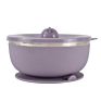 Stainless Steel Suction Baby Bowl with Lid Bpa Free Silicone Baby Feeding Bowl with Fork and Spoon for Toddler