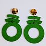 Statement African Geometric Wooden Drop Earring Long Hollow round Handing Earring for Girls Jewelry Accessories