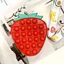 Strawberry Bag Purse Handbags Push Pop Bubble Toy Fidget Silicone Crossbody Sensory Toys Messenger Bag