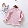 Striped Kids Tops Baby Girls T-Shirt High Neck Turtleneck Pullover Children Clothing 3-10Y Boys Warm Long Sleeve Tees