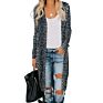 Style Fall Casual Leopard Knit Maxi Long Cardigan for Woman