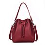 Style Pu Leather Drawstring Bucket Bag Leisure Lady Handbag