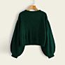 Style Sweaters Early Autumn Casual Cardigans Sweaters Pure White Drop Bishop Sleeve Sweater