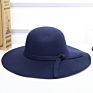 Style Woollen Hat Big Brim Buckle and British Pu Leather Belt Fedora Hat for Ladies