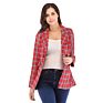 Stylish Ladies Office Wear Lone Sleeve Plaid Jacket Blazer Women