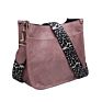 Stylish Vegan Leather Shoulder Messenger Bag Monogram Guitar Strap Purse Crossbody Bag with Long Leopard Strap