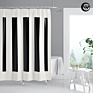 Sublimation Geometry Pattern Bathroom Shower Curtain, Washable 100% Polyester White Bathroom Curtains/