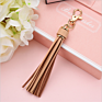 Tassel Keychain Women Cute Tassel Keychain Accessories Pu Leather Car Bag Gold Key Ring Fringe Jewelry Friends Xmas Gift