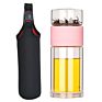Tea Drink Bottle Food Grade Pp Double Wall Glass Stainless Steel Tea Infuser Tea Cup Sports Glass Water Bottle with Infuser