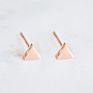 Teen Girls Minimalist Simple Style Triangle Shape Geometric Small 14K Gold Stud Earring Stainless Steel