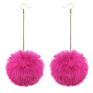 Temperament Chain Long Wool Ball Pom Pom Earrings Women's Earrings for Women