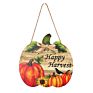 Thanksgiving Decoration Autumn Blessings Harvest Wooden Door Hanging Plaque Signs Pumpkin Turkey Home Decoration
