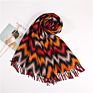 The Newest Design Multi Wavy Shapes Prints Long Head Scarf Women Warm Hijab Scarf