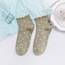 Thin Cotton Love Heart Teen Women Ruffle Socks Women Socks Low Ankle Black