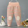 Toddler Striped High Waisted Trousers Knitted Baby Leggings Soft Cotton Warm Outfit Bottoms Pant Wm308