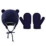 Toddlers Baby Girl Cute Beanie Bear Ear Flap Cap for 1-3 Years Kids Warm Soft Lining Ski Pompom Cold Beanie Hat for Boys