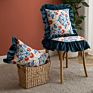 Two Sizes Decorative Cushion Euro Throw Pillow Cover Ruffles Jacquard Velvet Cushion Covers