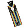 Unisex Clip-On Elastic Braces Seven Color Stripe Pattern Y-Back Lgbt Rainbow Suspenders