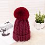 Velvet Hat Cap Women Knitting Cap Faux Fur Pompoms Beanie Hat