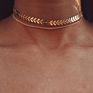 Vintage Boho Multi Layer Geometric Map Star Horns Metal Pendant Necklace for Women Collar