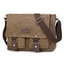 Vintage Canvas Satchel Messenger Bag Men Travel Shoulder Bag with Adjustable Shoulder Strap