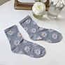 Vk606-Spring Daisy Socks Translucent Flower Stockings Ladies Tube Socks