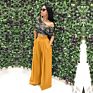 W-S300A Women Wide Leg Pants Autumn High Waist Pleated Trousers Casual Loose Pockets Elegant Palazzo Oversized Pantalon