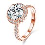 Wedding Engagement Jewelry 925 Sterling Silver White Gold Cubic Zirconia Ring