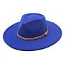 Wide Brim Fall Color Wool Felt Fedora Hats Cotton Polyester Dark Color Solid Plain Jazz Hat 9Cm 9.5Cm Brim