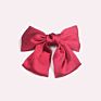 Wine Red Satin Bow Barrettes Three-Layer Ribbon plus Size Fabric Craft Steel Clip Student Spring Clip