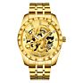 Wlisth Luxury Men Watch Gold Dragon Stainless Steel Quartz Watches Waterproof Wristwatches