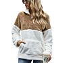 Women Autumn Leopard Print Splice Set Head Tie Dye Wool Loose Hoodie