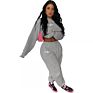 Women Clothes Sport Wear 2 Piece Set Loose Tracksuit Casual Long Sleeve Crop Top Hoodie Sweatshirt Sweat Sets