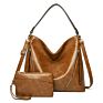 Women Large Capacity Functional Soft Leather Tote Set 2 Pcs Designer Luxury Oversized Tote Retro Vintage Shoulder Bag