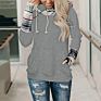 Women Long Sleeve Zip Pullover Color Block Plaid Hoodies Casual Sweatshirts Tops with Pockets