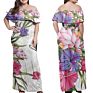 Women Maxi Dress Polynesian Hibiscus African Tribal Grey Pattern Dress Maxi Women Size plus Dress Night Women Wear