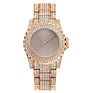 Women Men Full Diamond Stainless Steel Quartz Wrist Gold Watches Jaw-0691