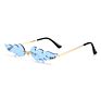 Women Party Decor Glasses Trend Green Fire Flame Shaped Sunglasses