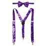 Women Shiny Elastic Y Shape Braces Shoulder Straps 4 Colors Adjustable Pant Suspenders with Bow Tie for Cosplay Party