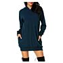 Women's Long Sleeve Casual Hoodie Dress Pullover Hoodie Dress Plain Dyed Sweatshirt Pocket Hoodie Dress