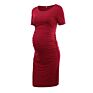 Women's Side Ruched Maternity Clothes Bodycon Dress Mama Casual Short Sleeve Wrap Dresses Womens Clothing plus Size