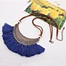 Women's Tassel Necklace Drop Shipping Jewelry Retro Bohemian Crescent Pendant Necklace