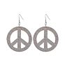 Yuluch Design Earrings Jewelry Peace Sign Glitter Women Hollow Out Wood Earrings Wooden Earrings for Gifts