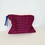 Zipper Pouch for Women Toiletry Wash Bag Plaid Pattern Cotton Makeup Case Multipurpose Travel Cosmetic Bags Organizer