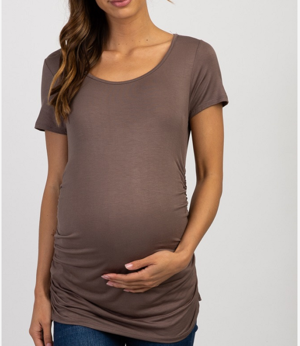 Ruched Sides Maternity Tops Women's Tops Breastfeeding Athletic Tops Women