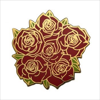 Flower Lapel Pin Hard/Soft Enamel Rose Metal Pin
