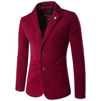 Italy Men's Single Breasted Checked Slim plus Size Velvet Casual Blazer Jacket for Men