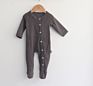 Pure Cotton Spring Autumn Newborn Infant Baby Boy Girl Bodysuit Button Stripe Jumpsuit Casual Outfits Clothes